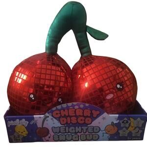 Pink Sky Cherry Disco Weighted Snug Bud Plush Stress Support Snuggle Buddy Calm